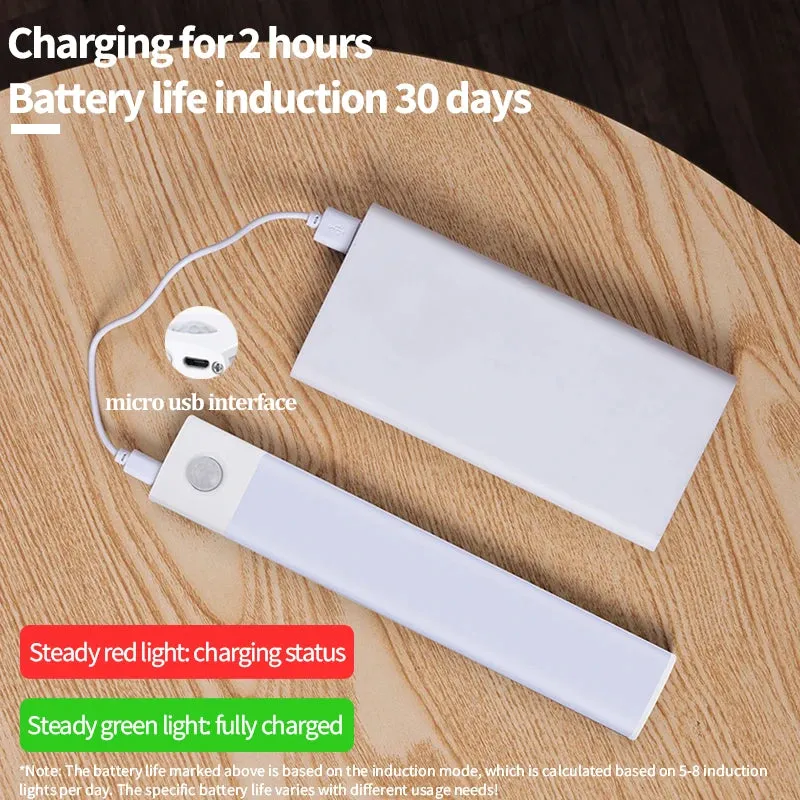 💡 Cabinet Light USB Rechargeable | Motion Sensor LED Lamp | 3-in-1 Colors for Kitchen, Wardrobe & Indoor Lighting (10/20/30/40/50cm)