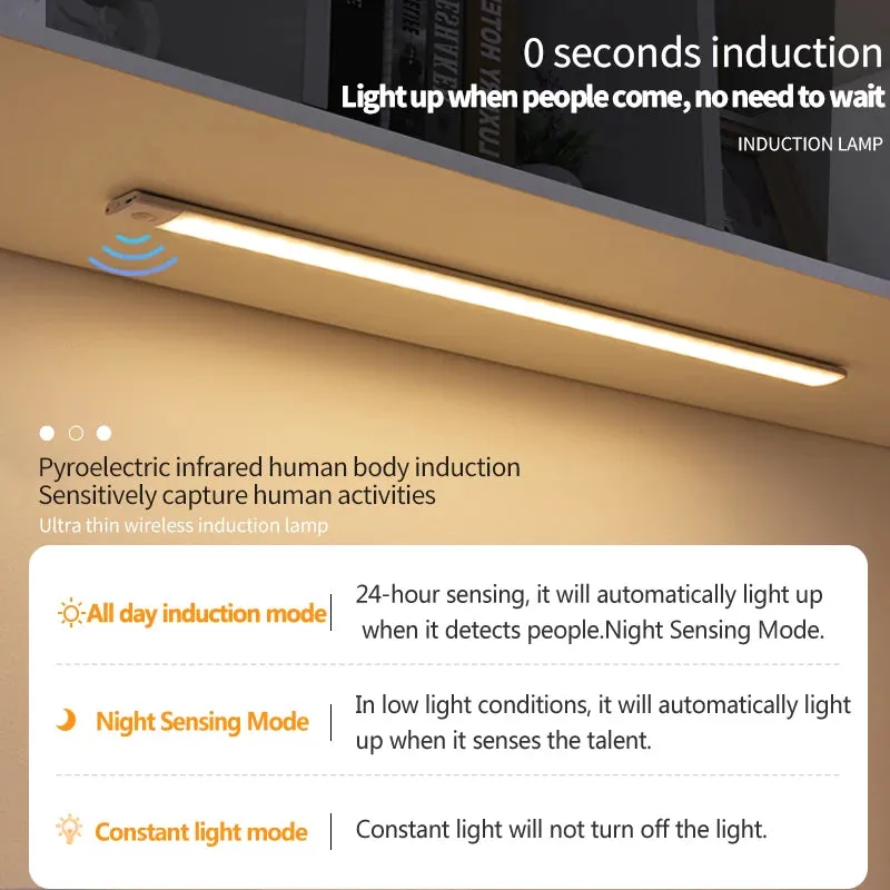 💡 Cabinet Light USB Rechargeable | Motion Sensor LED Lamp | 3-in-1 Colors for Kitchen, Wardrobe & Indoor Lighting (10/20/30/40/50cm)