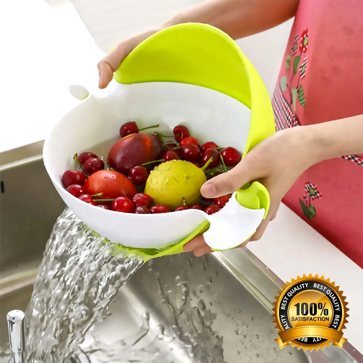 0728 Multifunctional Washing Fruits & Vegetables Basket Strainer and Detachable Drain Basket Bowl