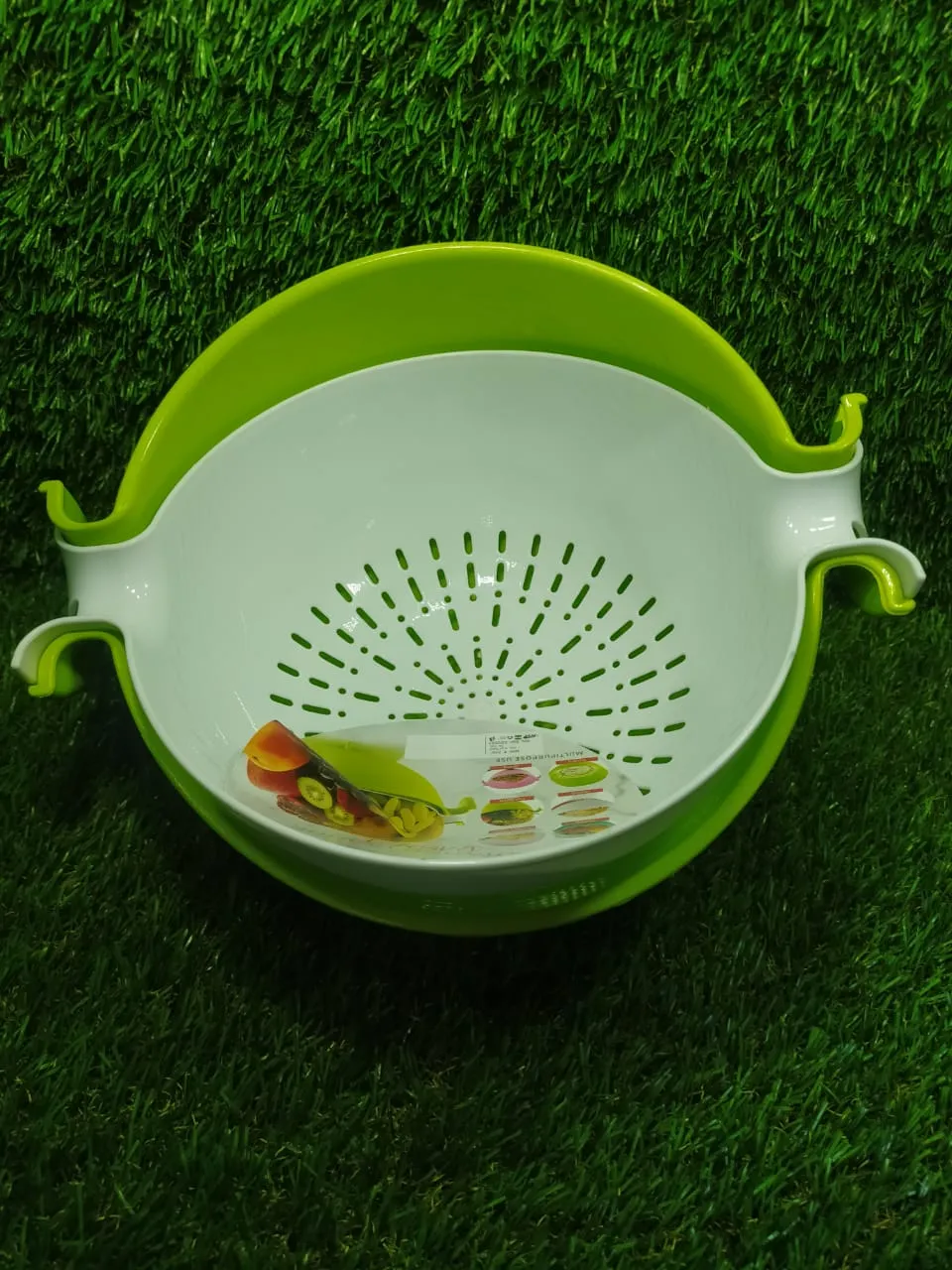 0728 Multifunctional Washing Fruits & Vegetables Basket Strainer and Detachable Drain Basket Bowl