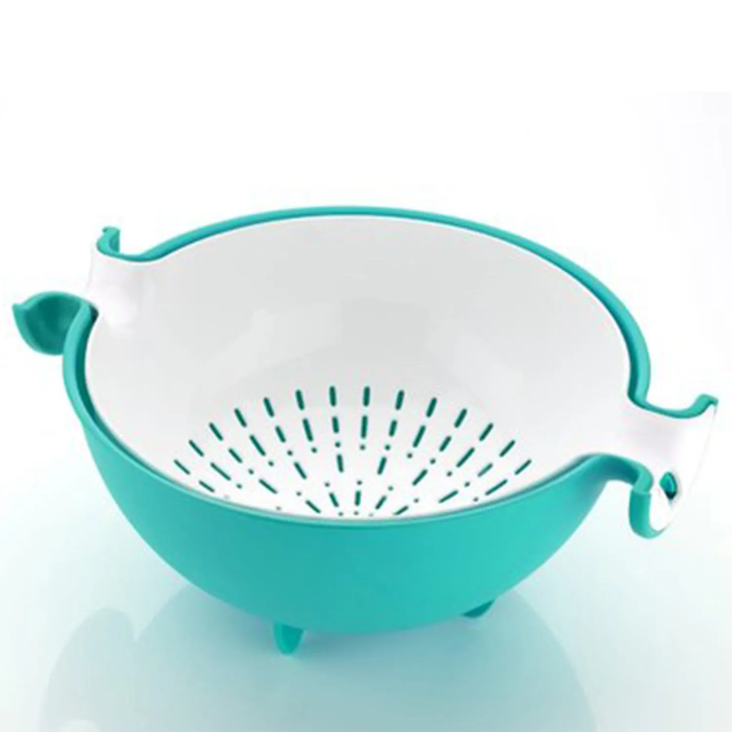 0728 Multifunctional Washing Fruits & Vegetables Basket Strainer and Detachable Drain Basket Bowl