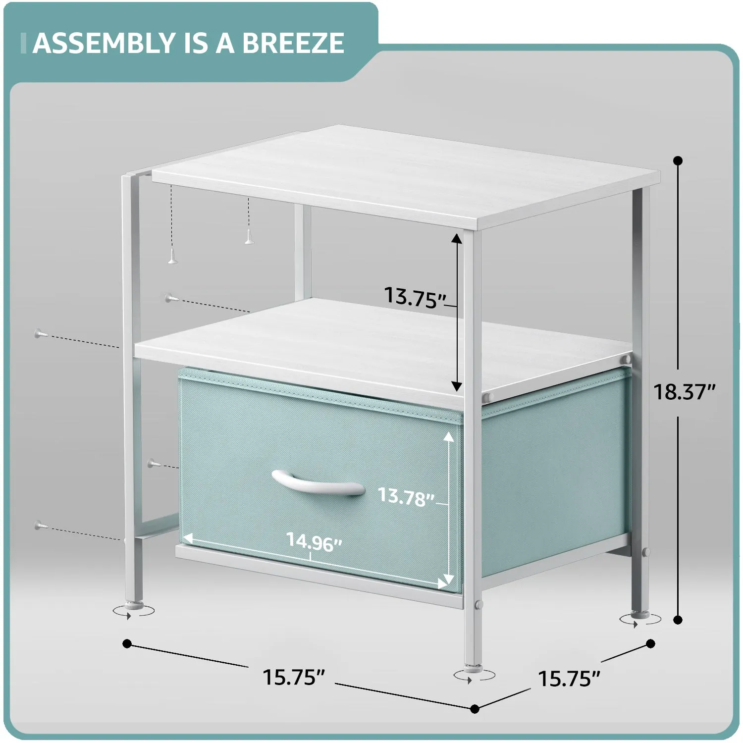 1 Drawer Nightstand Shelf