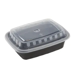 12 oz. Rectangular Black Containers and Lids, Case of 150