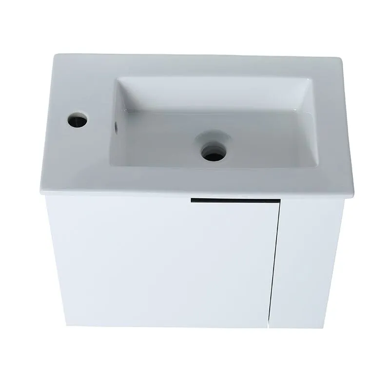 22 Inch Small Bathroom Vanity Cabinet with Sink Float Mounting Design, Soft Close Door