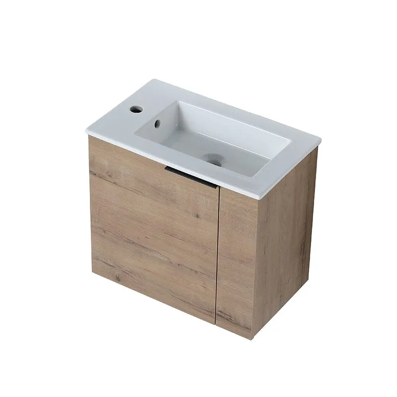 22 Inch Small Bathroom Vanity Cabinet with Sink Float Mounting Design, Soft Close Door