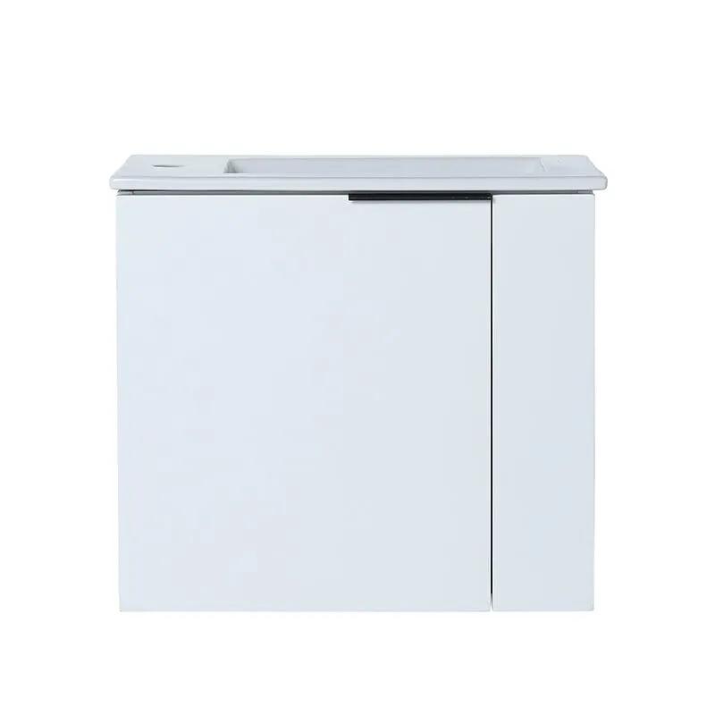 22 Inch Small Bathroom Vanity Cabinet with Sink Float Mounting Design, Soft Close Door