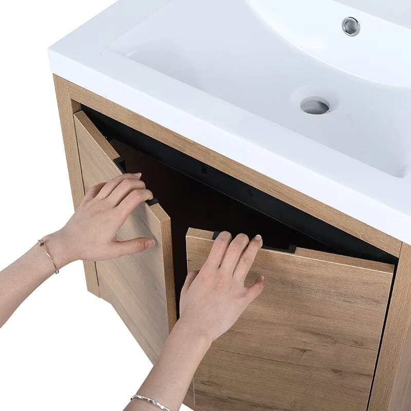 24 Inch Small Bathroom Vanity Cabinet With Sink Float Mounting Design