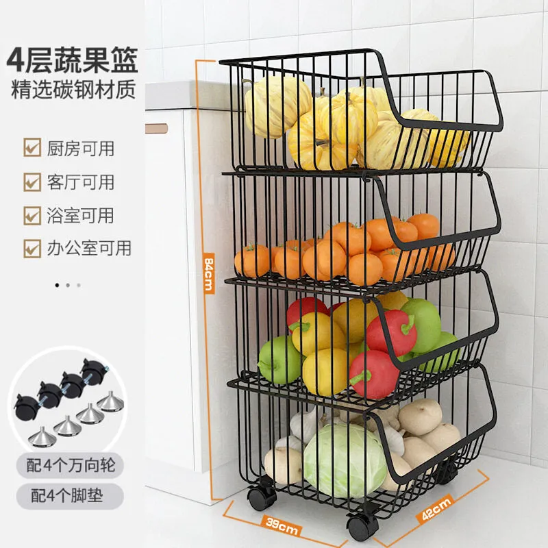 5 Layers Foldable Storage Rack With Wheel 304 Staineless Steel Multipurpose Barangdapur Microwave Rack Rak Dapur Kitchen Shelf Oven Rack