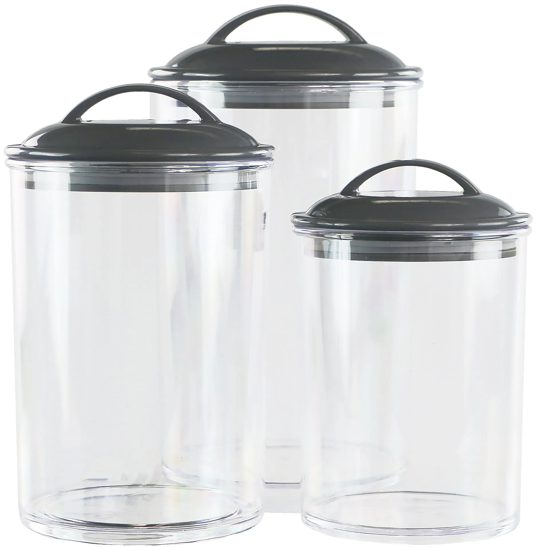 6pc Acrylic Canister Set, Charcoal