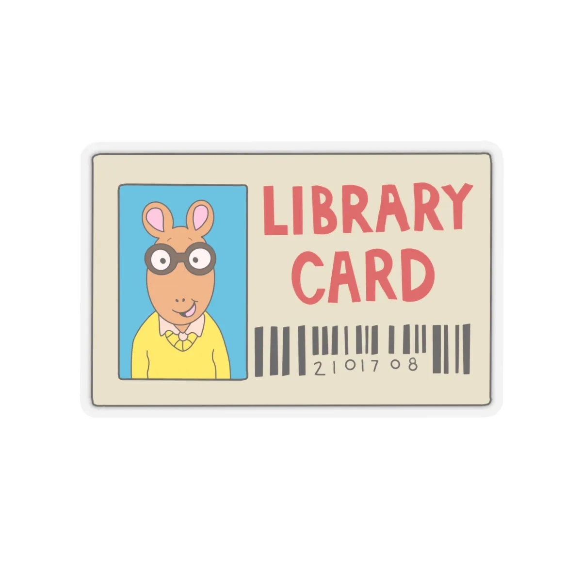 Arthur Library Card Kiss-Cut Sticker