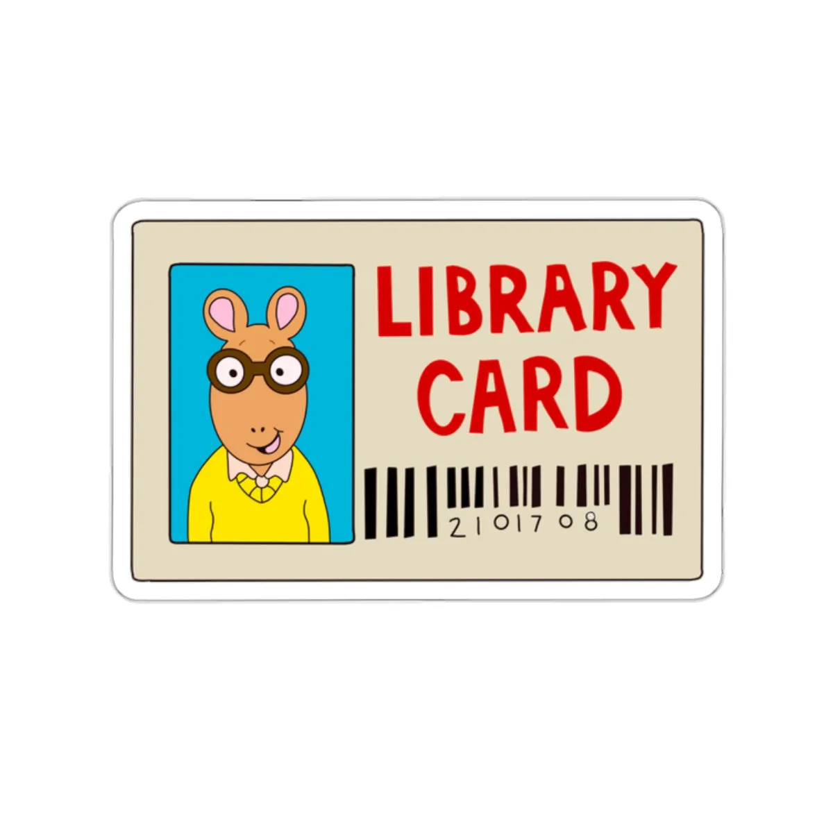 Arthur Library Card Kiss-Cut Sticker