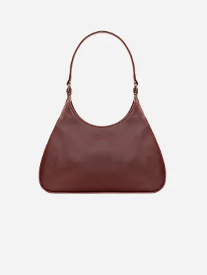 Audrey Vegan Corn Leather Shoulder Bag | Matte Brown