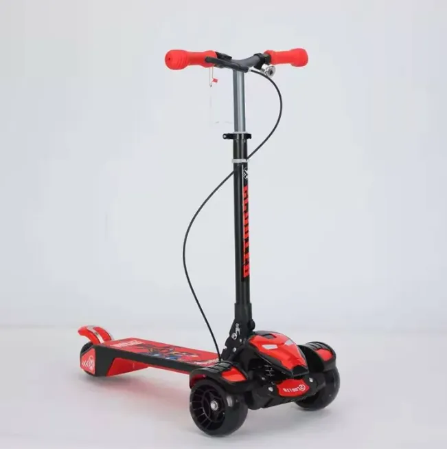 Avengers Large Foldable Kick Scooter With Light & Music - Red