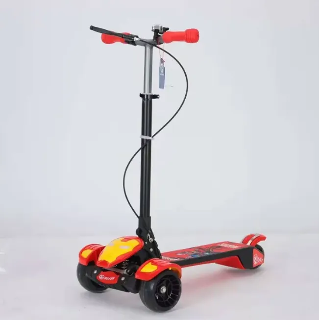 Avengers Large Foldable Kick Scooter With Light & Music - Red