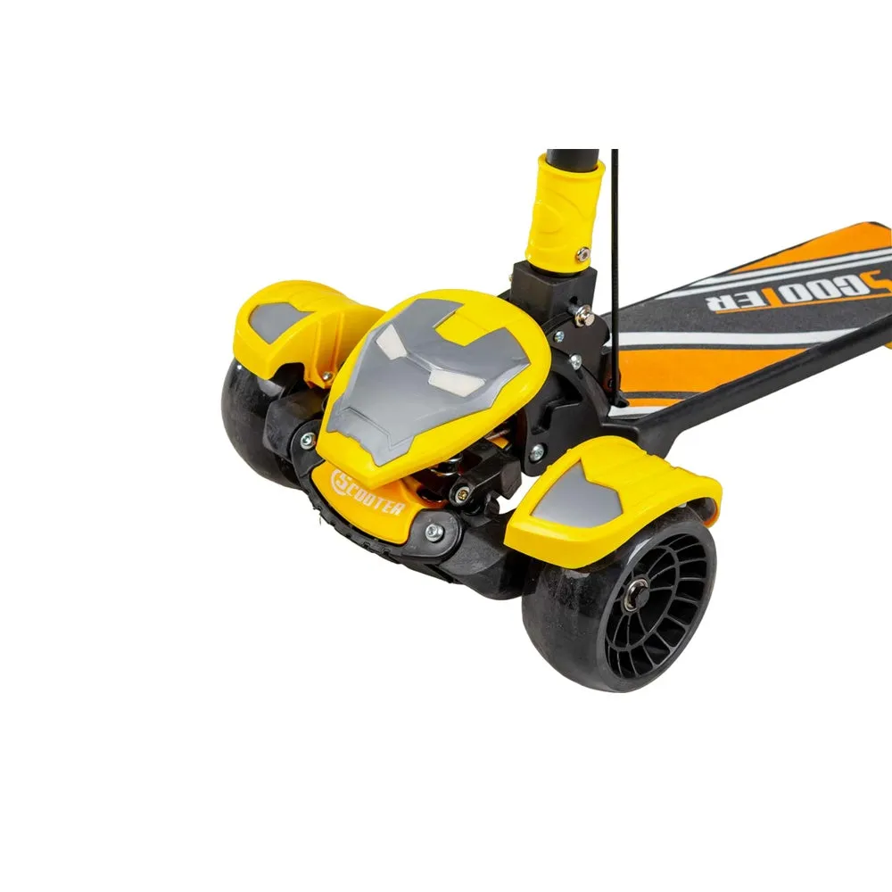 Avengers Large Foldable Kick Scooter With Light & Music - Yellow