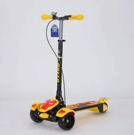 Avengers Large Foldable Kick Scooter With Light & Music - Yellow