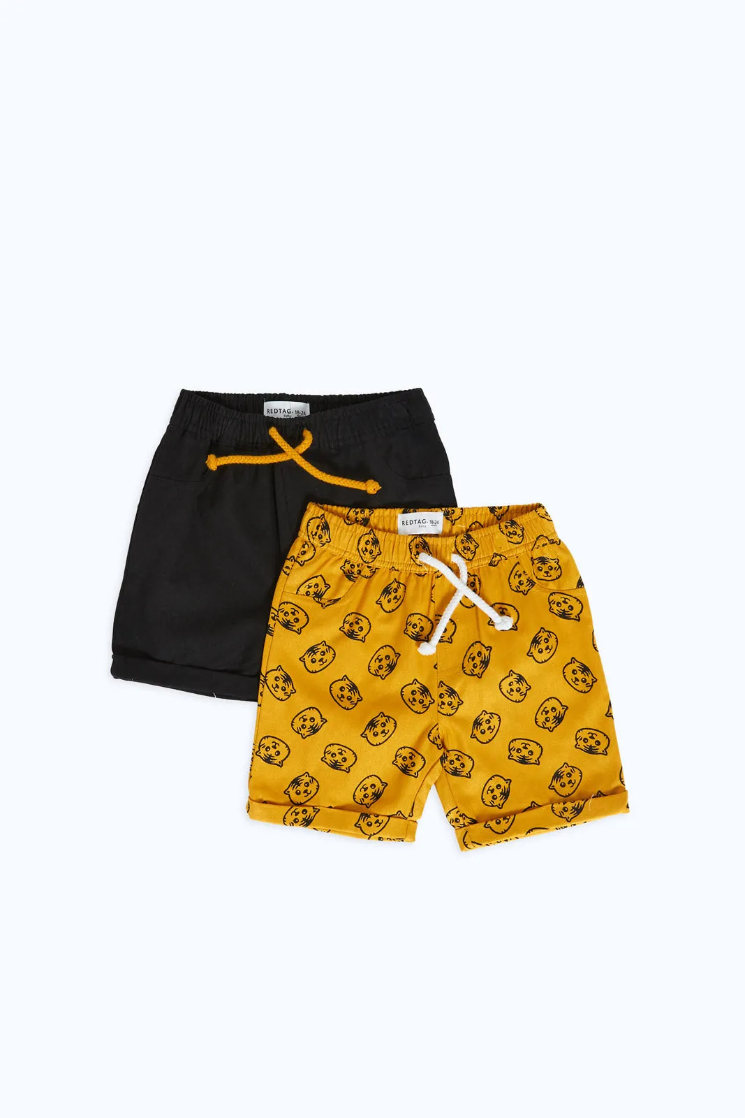 Baby Boys Black And Yellow Pull On Short Set (2 Piece)