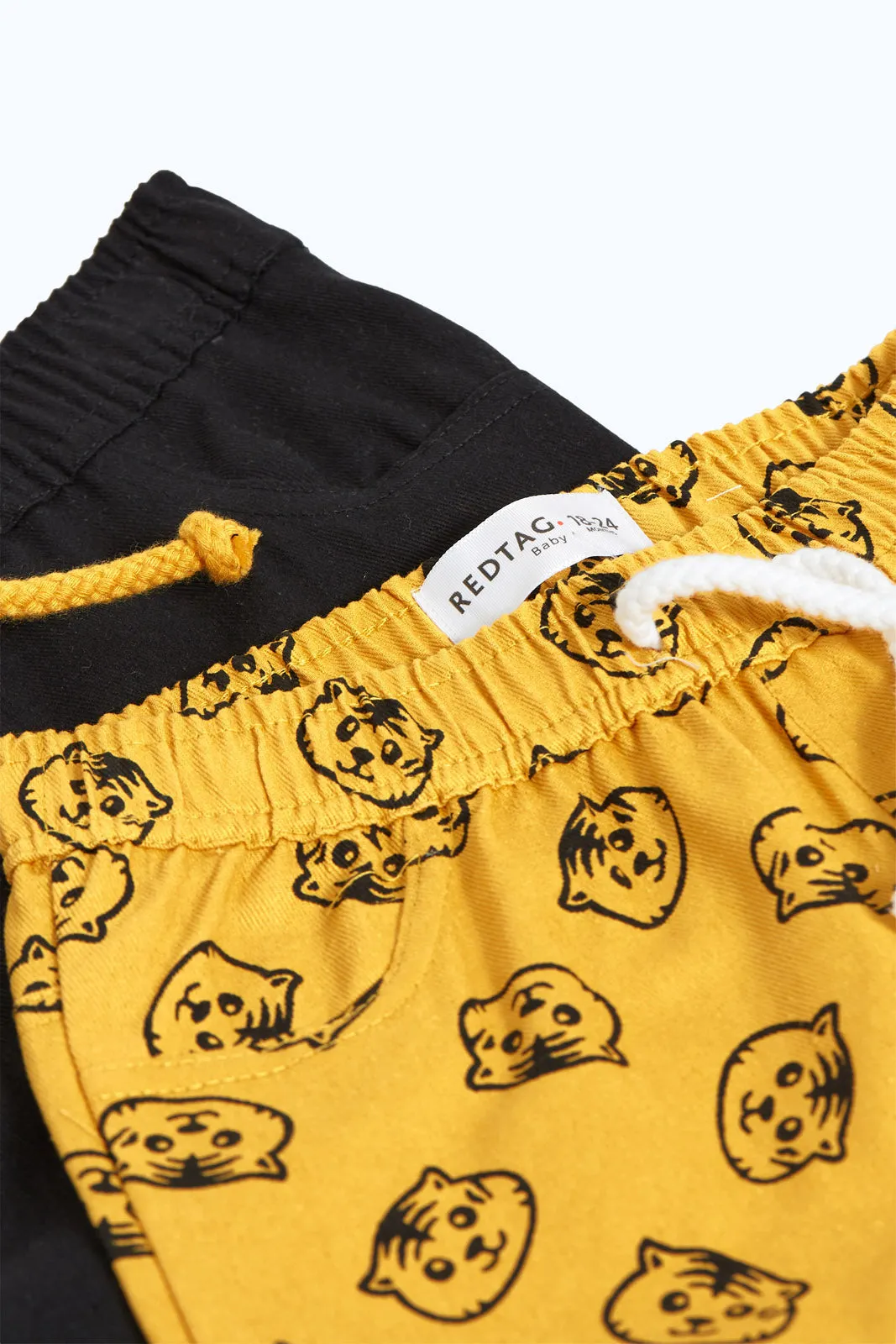 Baby Boys Black And Yellow Pull On Short Set (2 Piece)