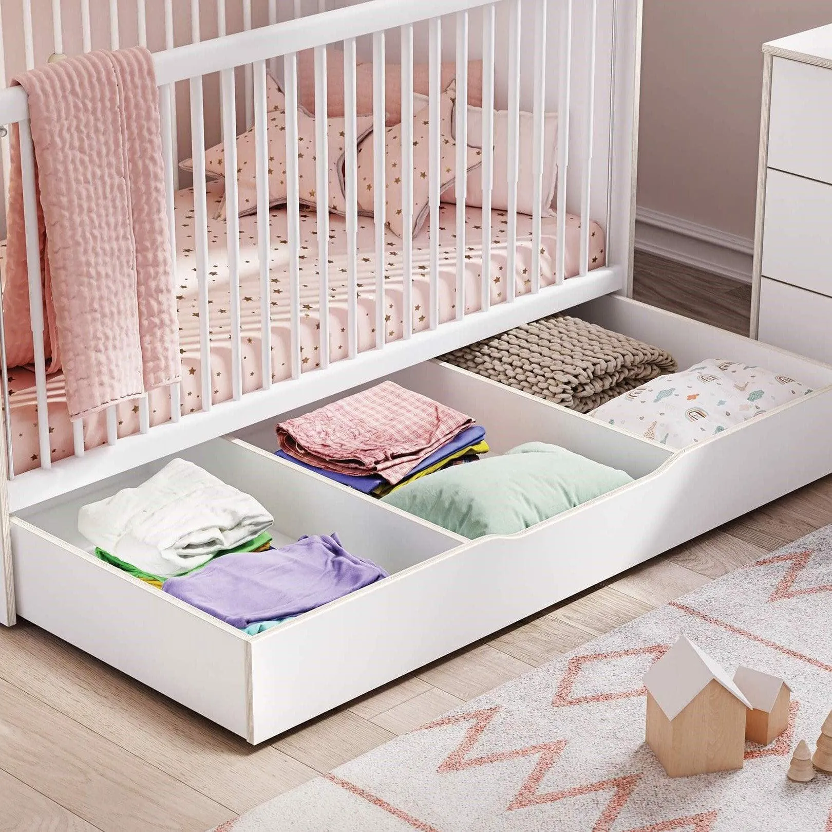 Cilek Montes White Lift Baby Bed (70X140 Cm)