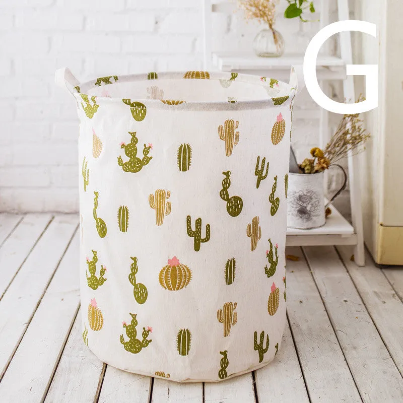 Cotton And Linen Large Dirty Clothes Hamper Toy Storage Bucket