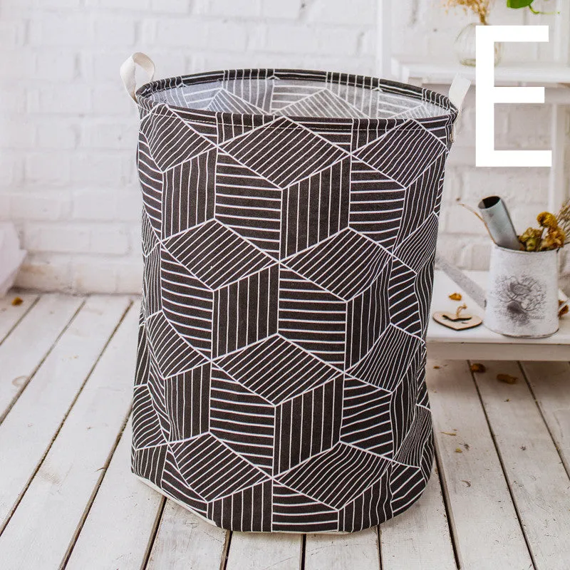 Cotton And Linen Large Dirty Clothes Hamper Toy Storage Bucket