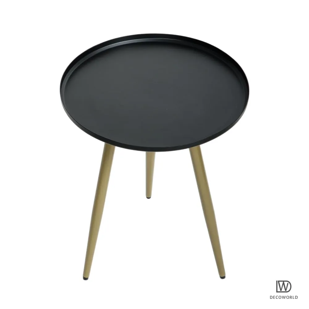 DECOWORLD|| Elegant Side Table || Metal Side Table || Side Table for Living Room, Sofa Side Table or Bed Side Stand|| End Table (Black & Golden)