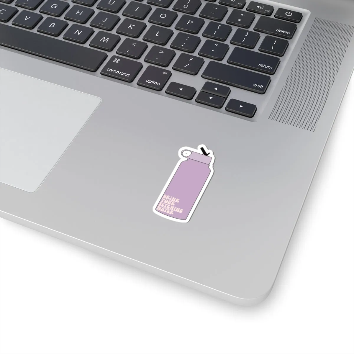 Drink Your Fetching Water Purple Water Bottle Kiss-Cut Sticker