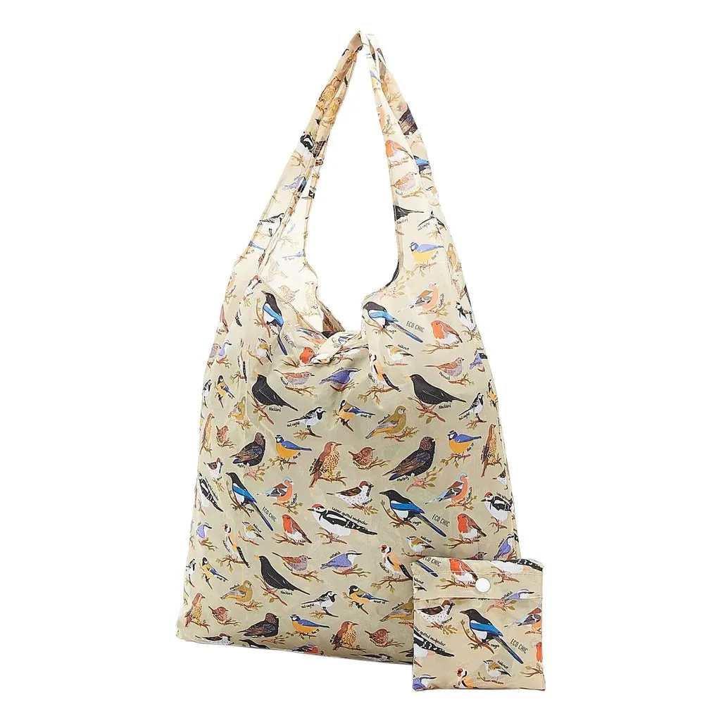 Eco Chic Lightweight Foldable Reusable Shopping Bag Wild Birds