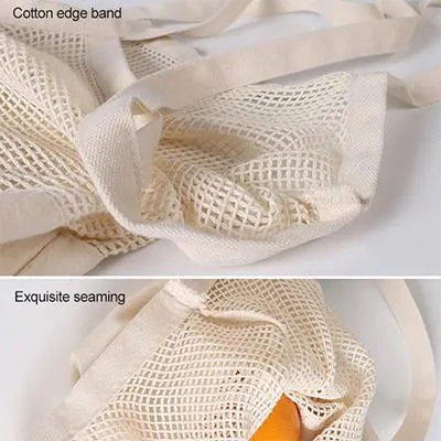 Eco friendly Reusable Washable Natural Organic Cotton Mesh Bag