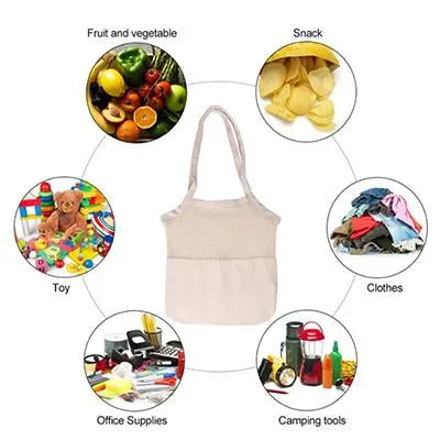 Eco friendly Reusable Washable Natural Organic Cotton Mesh Bag