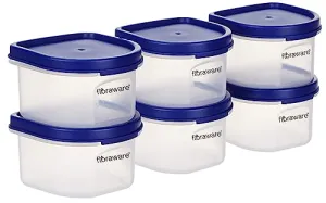 Floraware Food Safe Modular Plastic Storage Containers, Storage Jar with Lid, 250ml, BPA Free, Pack of 2