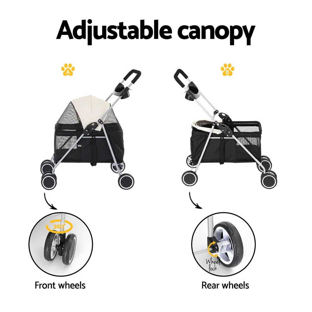 Foldable Large Pet Stroller with Mesh Window - i.Pet