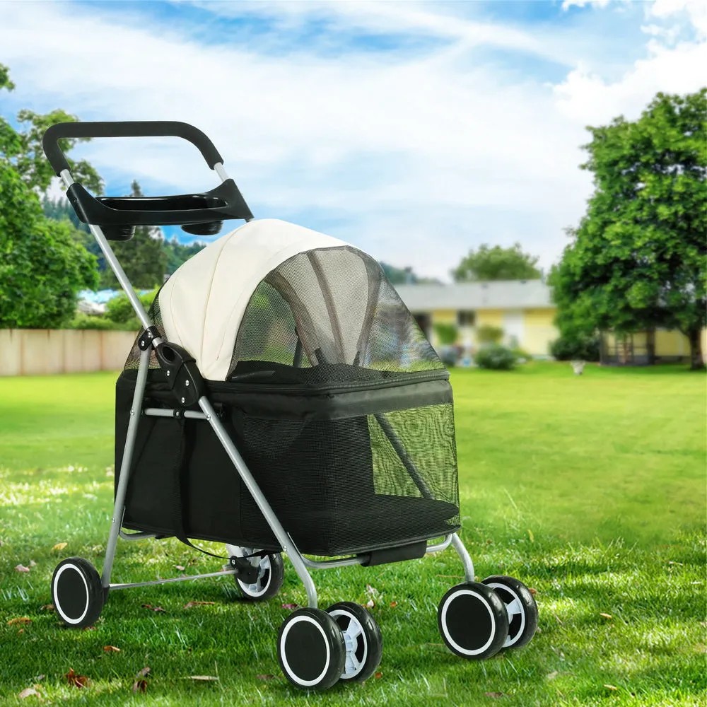 Foldable Large Pet Stroller with Mesh Window - i.Pet