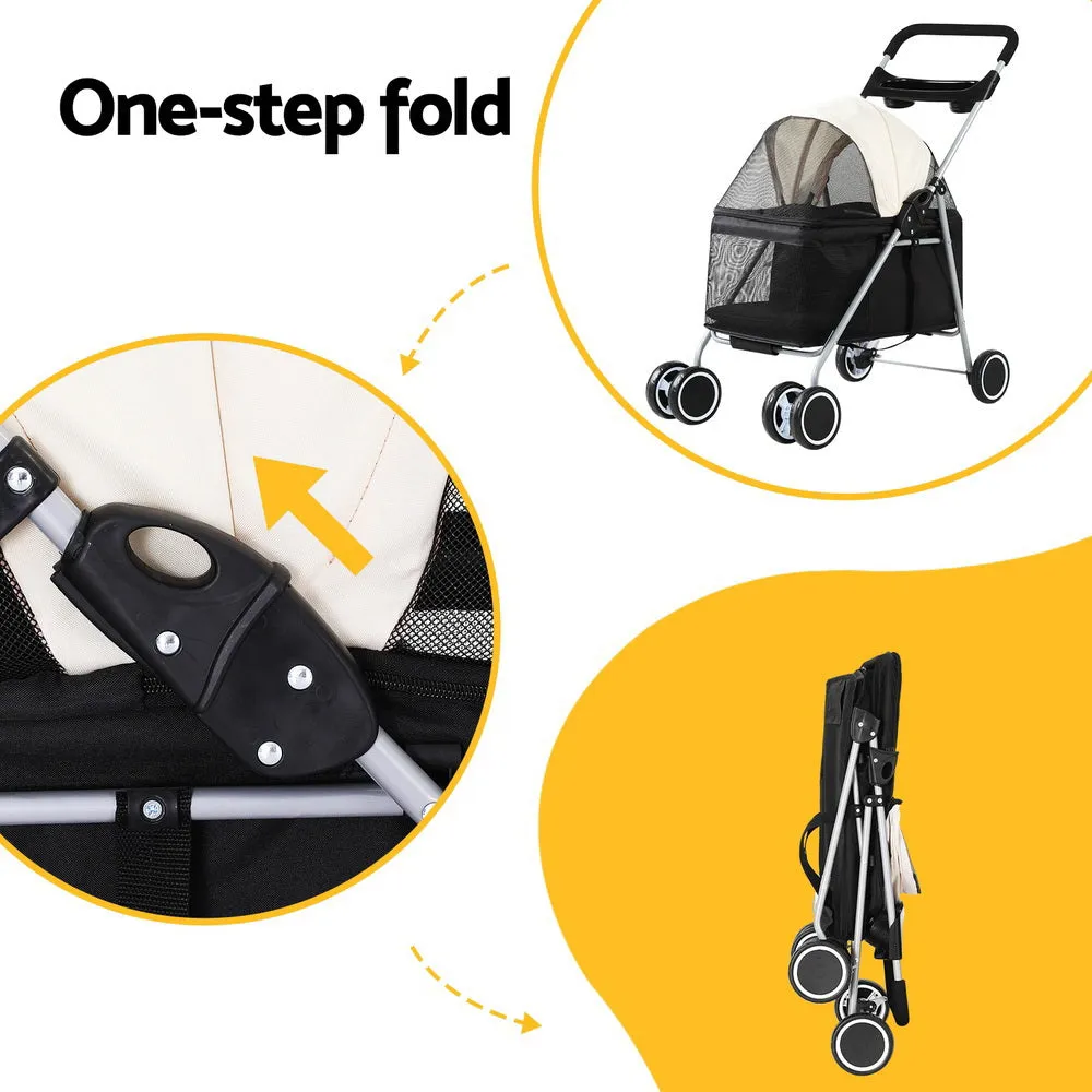 Foldable Large Pet Stroller with Mesh Window - i.Pet