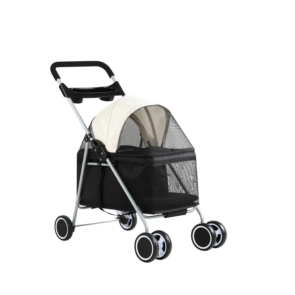 Foldable Large Pet Stroller with Mesh Window - i.Pet