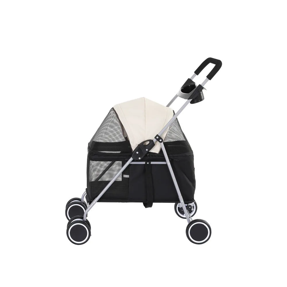 Foldable Large Pet Stroller with Mesh Window - i.Pet