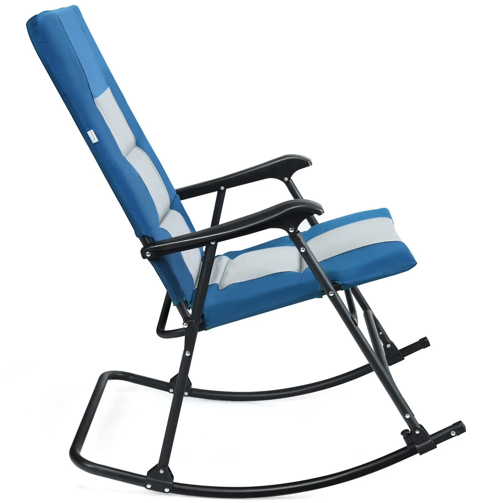 Folding Rocking Chair, Rocking Chair with Padded Seat High Back & Armrest, Support 350 lbs