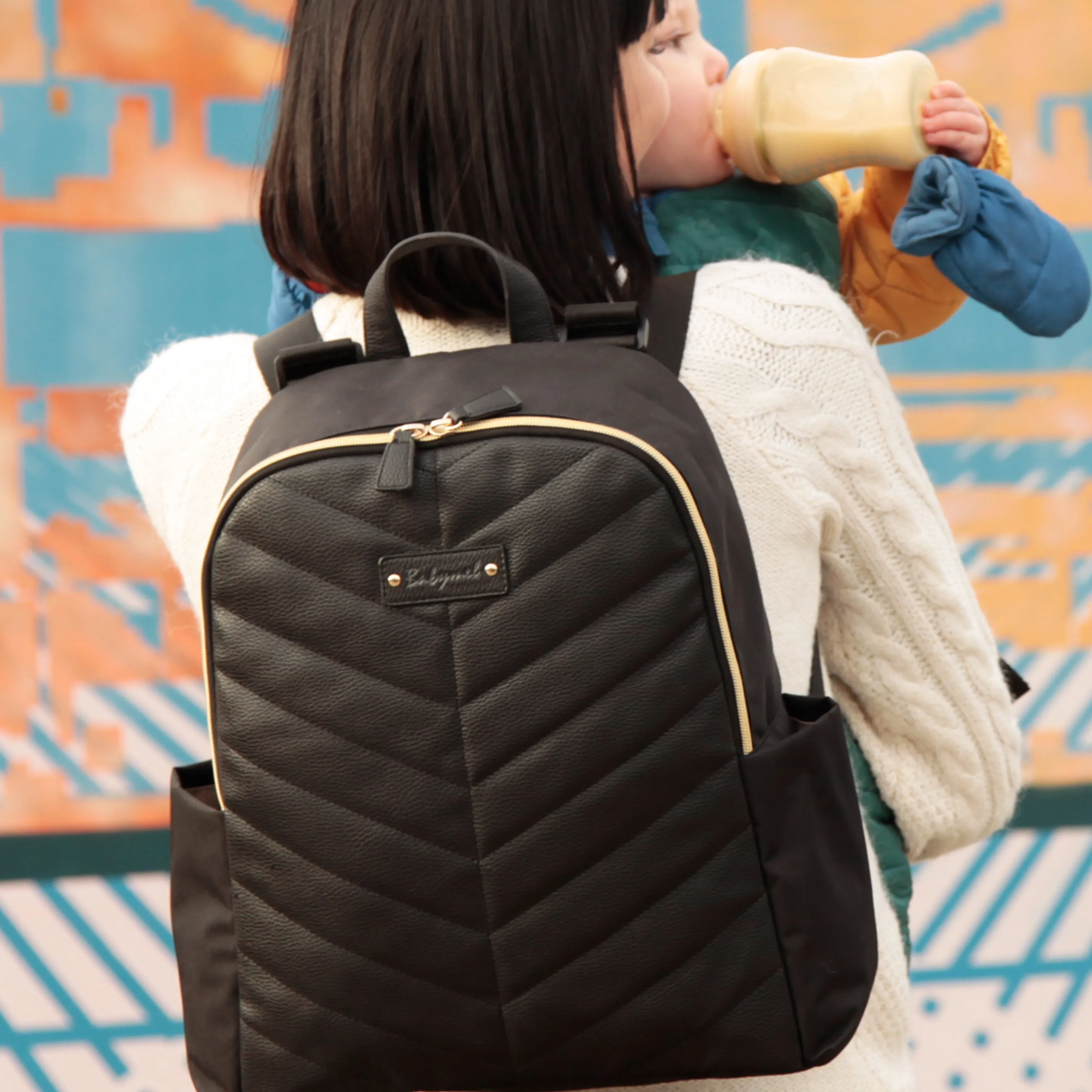 Gabby Vegan Leather Backpack Black