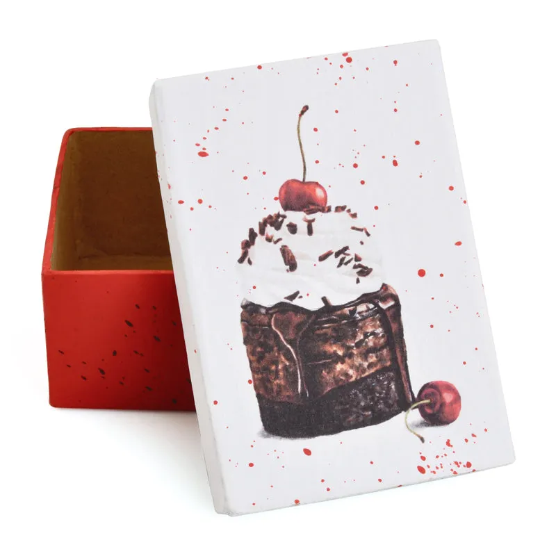 Gift Boxes-Chocolate Cherry Cake-Paper Mache-Rectangle-X-Small-Quantity 1