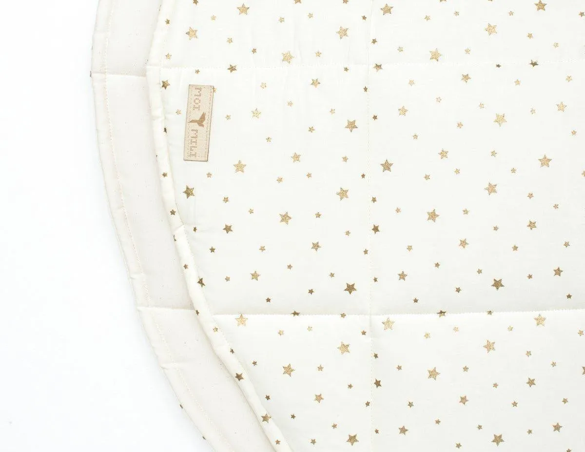 Gold Stars Round Cotton Mat