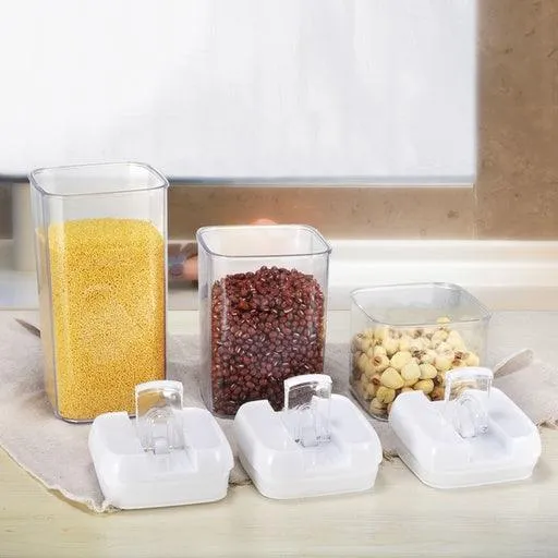 Gominimo Airtight Food Storage Containers With Lids, Set Of 7 - Stackable, BPA Free, Reusable, Versatile & Leakproof (Clear)