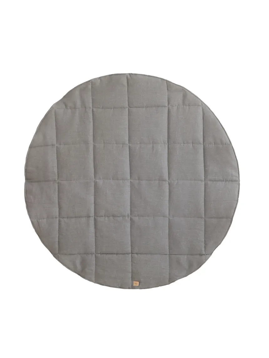 Grey Linen Round Mat