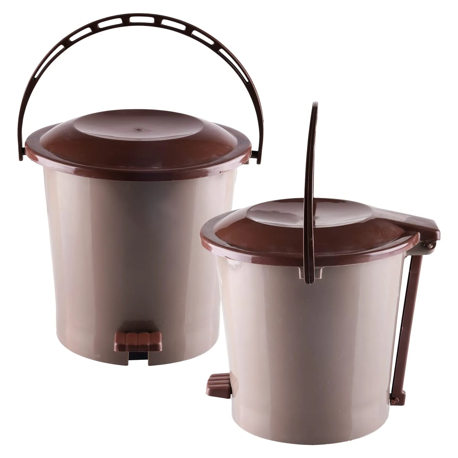 Heart Home Pedal Dustbin|Plastic Pedal Dustbin|Kitchen Waste Paper Bin|Dustbin For Bedroom|5 Liter Dustbin (Brown)