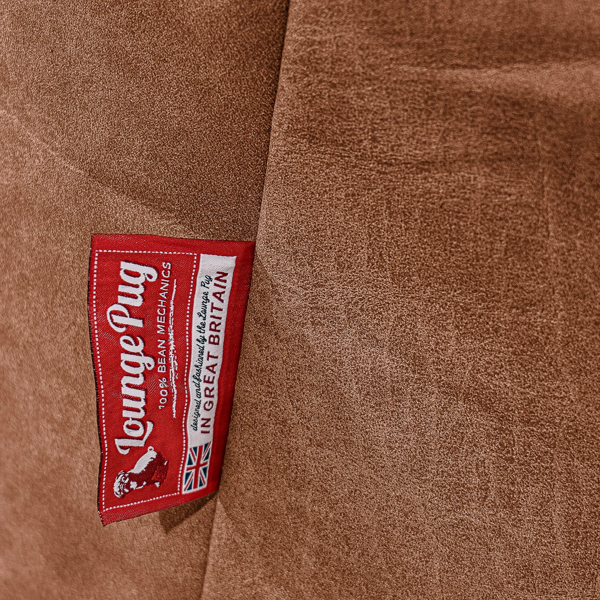 Highback Bean Bag Chair - Distressed Leather British Tan