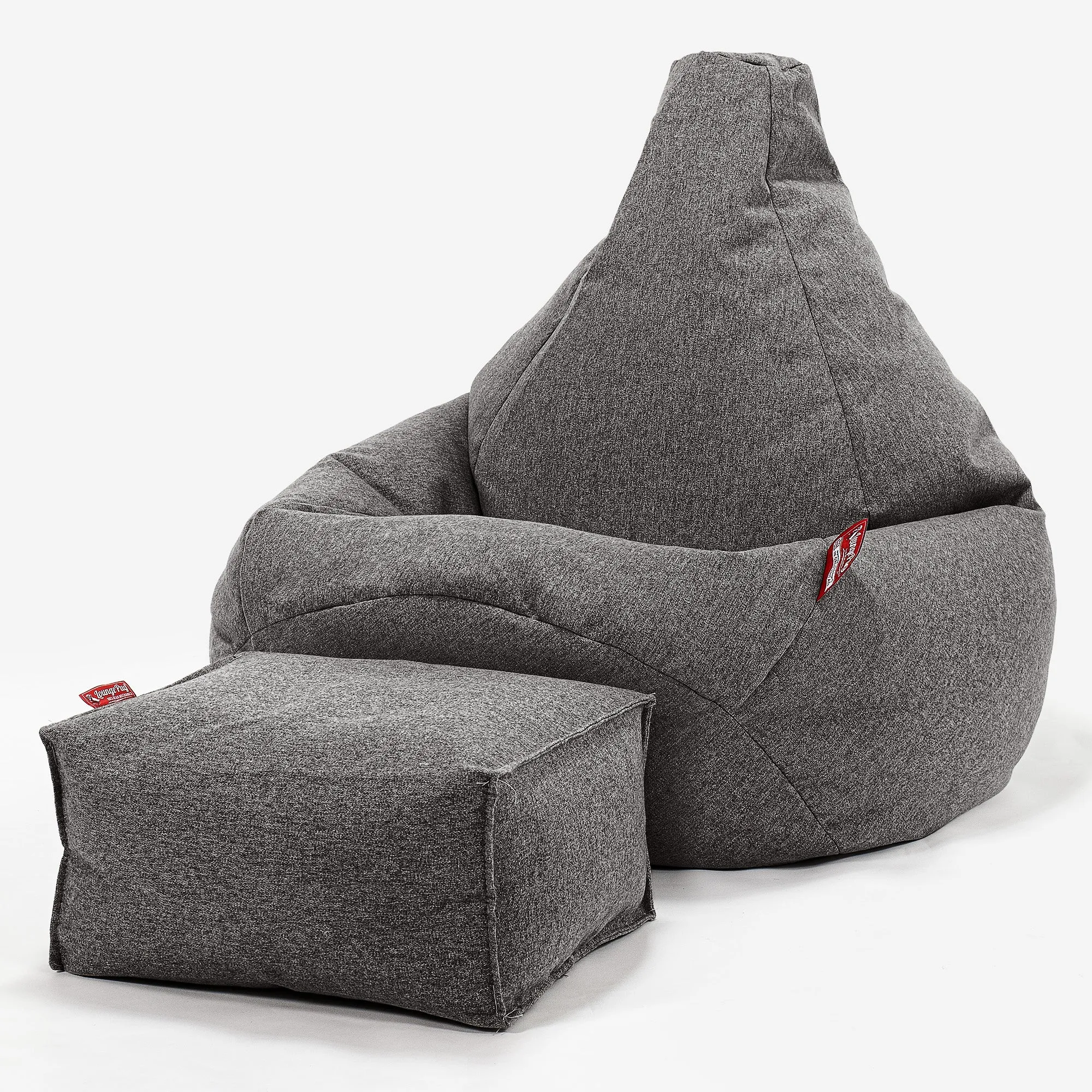 Highback Bean Bag Chair - Interalli Wool Grey