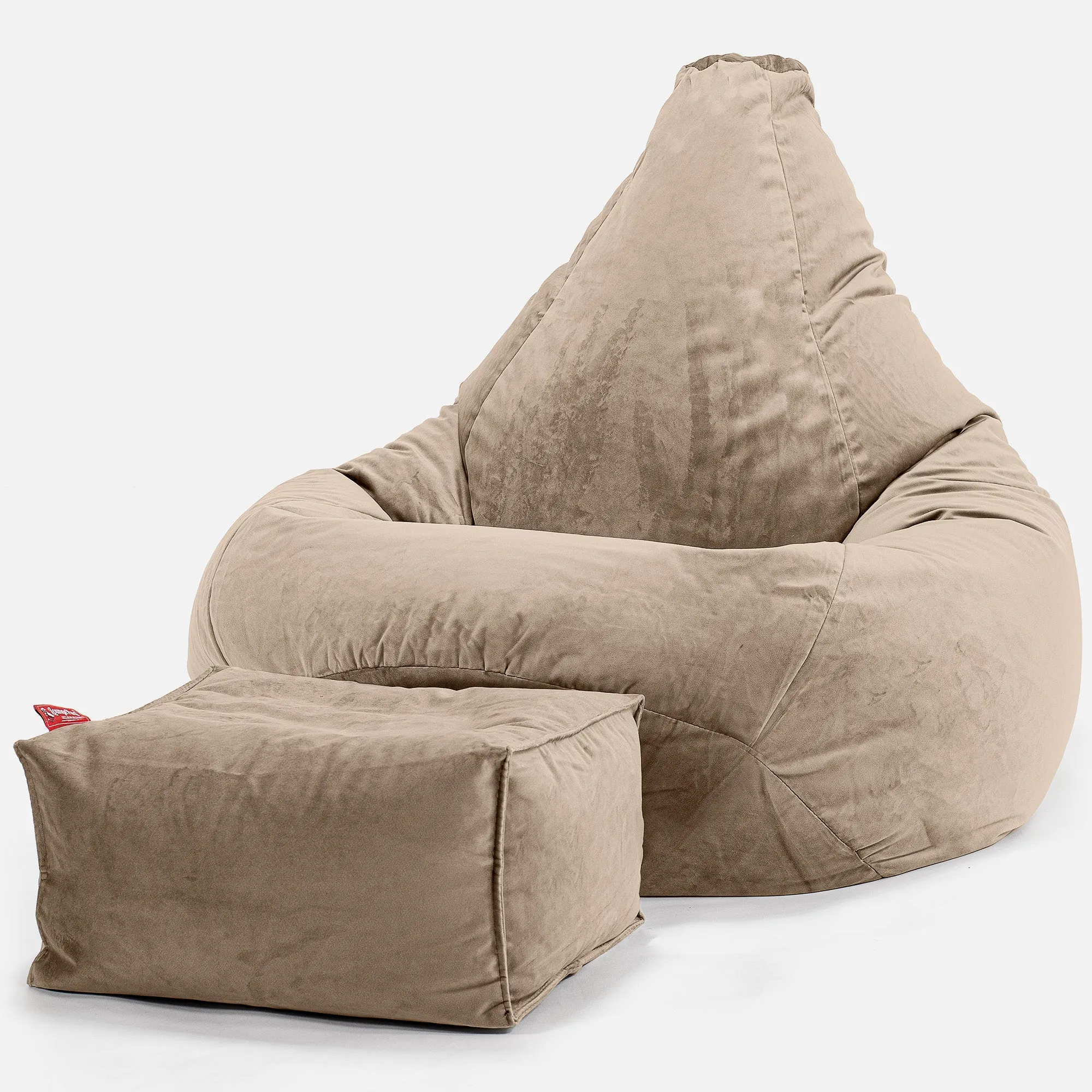 Highback Bean Bag Chair - Velvet Mink