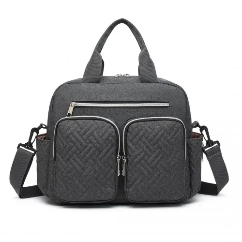 Kono Durable & Functional Changing Tote Bag for Moms & Dads - Dark Grey | Spacious Diaper Bag | Waterproof & Stylish Design