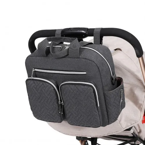 Kono Durable & Functional Changing Tote Bag for Moms & Dads - Dark Grey | Spacious Diaper Bag | Waterproof & Stylish Design