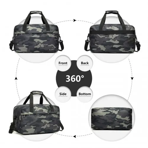 Kono Unisex Camouflage Lightweight Multi-Purpose Sports Travel Duffel Bag - Perfect for Gym, Travel & More