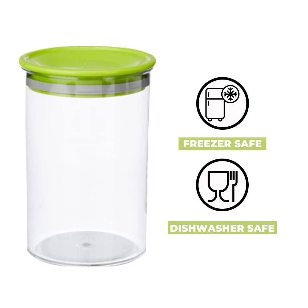 Kuber Industries Airtight Kitchen Container Set | 100% BPA Free, Food Grade Virgin Plastic | Multipurpose, Freezer Safe & Durable | Container for Kitchen Storage Set of 3 | Transparent (Pack Of 3)